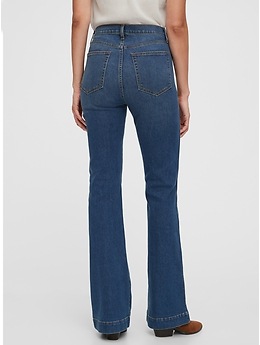 High Rise Flare Jeans With Washwell 