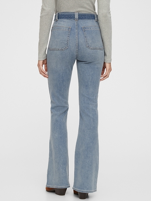 High Rise TieBelt Flare Jeans With Washwell™ Gap Factory