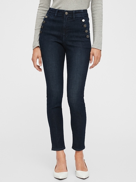 Image number 1 showing, High Rise Universal Legging Jeans With Button Pockets