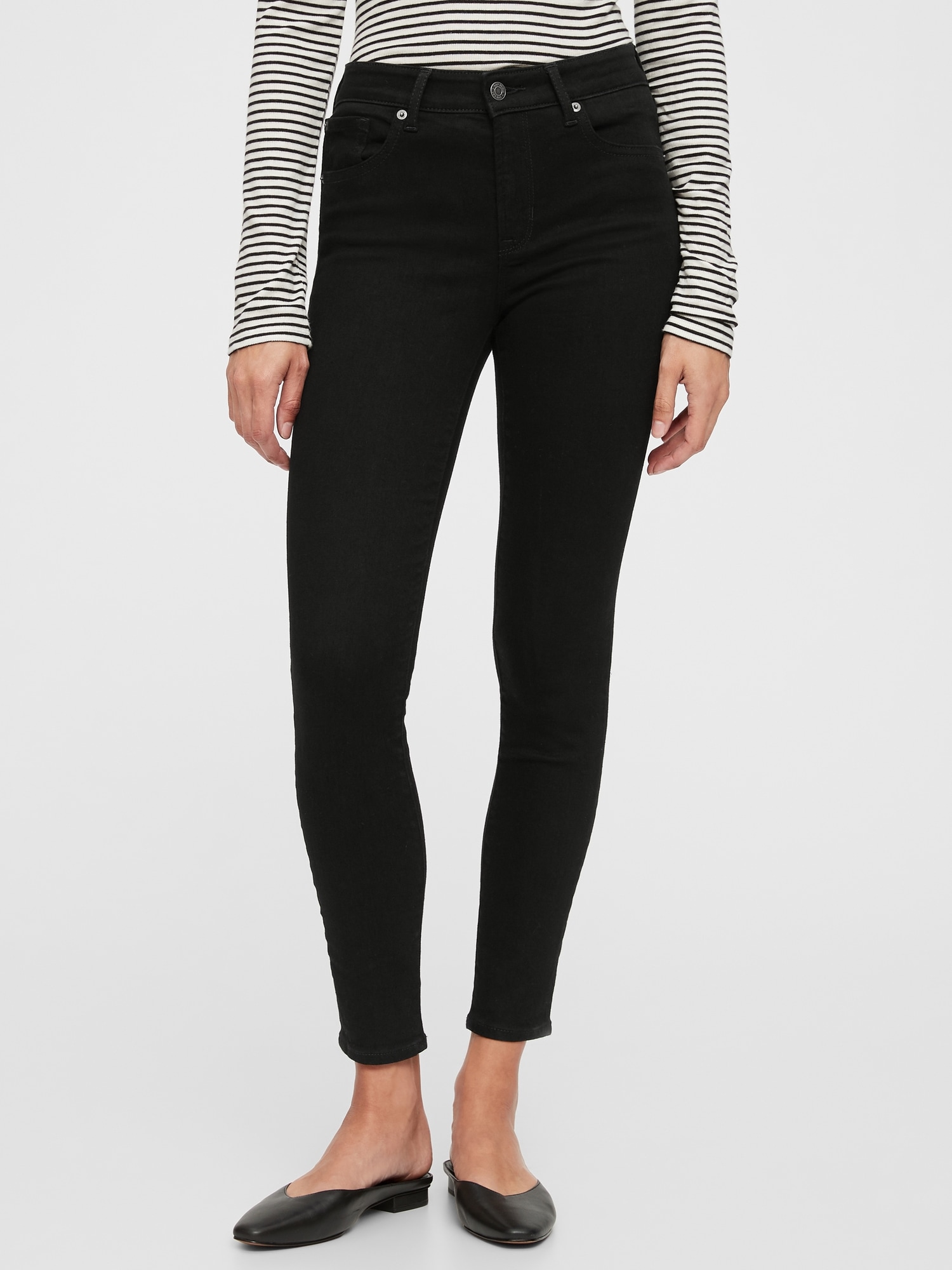 mid rise black pants