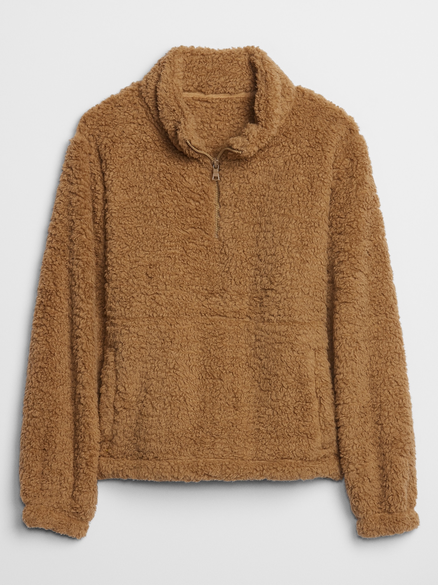 sherpa half zip sweater