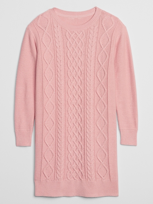 pink cable knit sweater dress