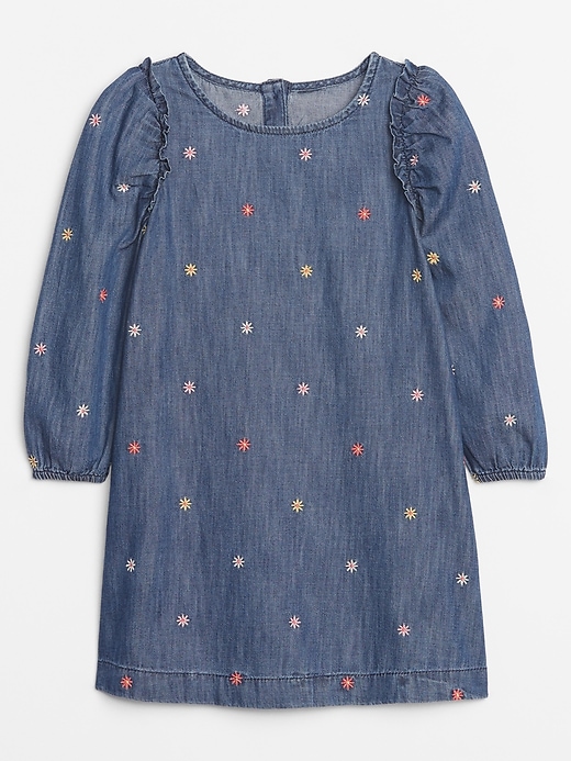 Image number 1 showing, Toddler Denim Print Dress