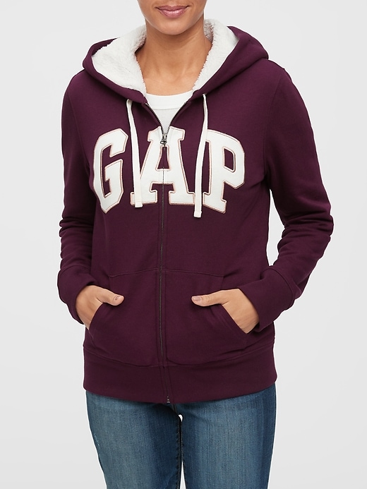 Image number 1 showing, Sherpa-Lined Gap Logo Zip Hoodie
