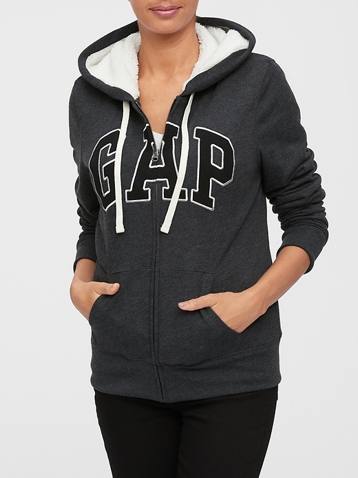Image number 4 showing, Sherpa-Lined Gap Logo Zip Hoodie