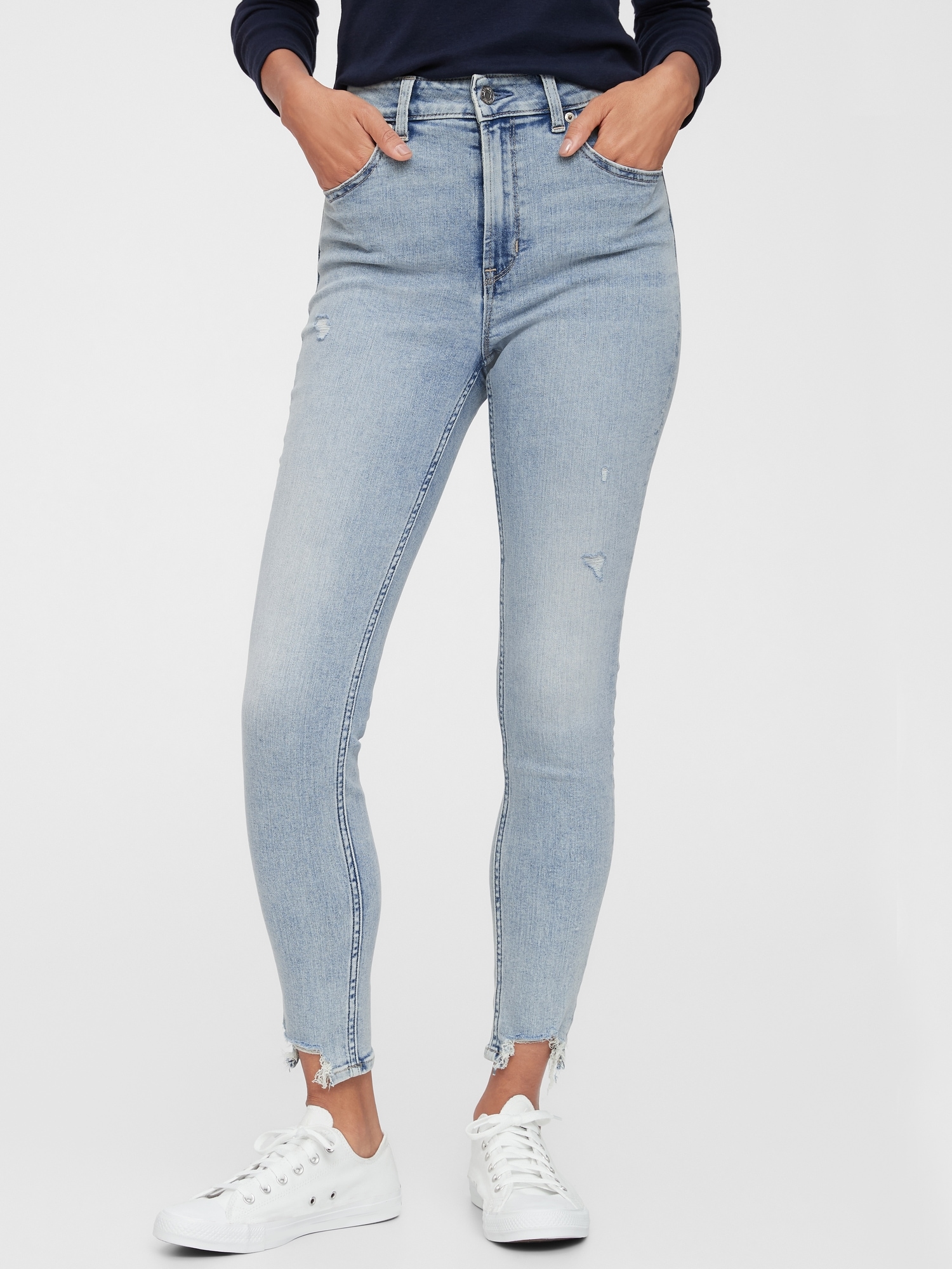 High Rise Universal Legging Jeans With Raw Hem With Washwell™ | Gap Factory