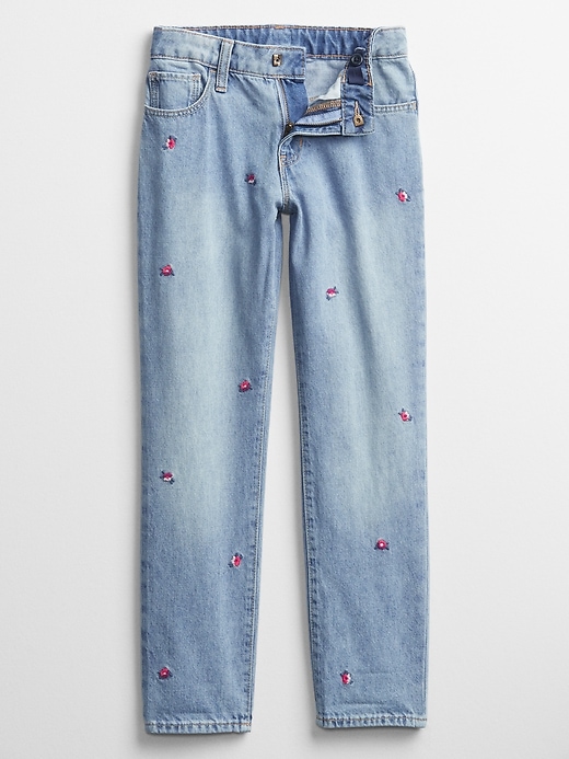 Image number 3 showing, Kids Embroidered Girlfriend Jeans