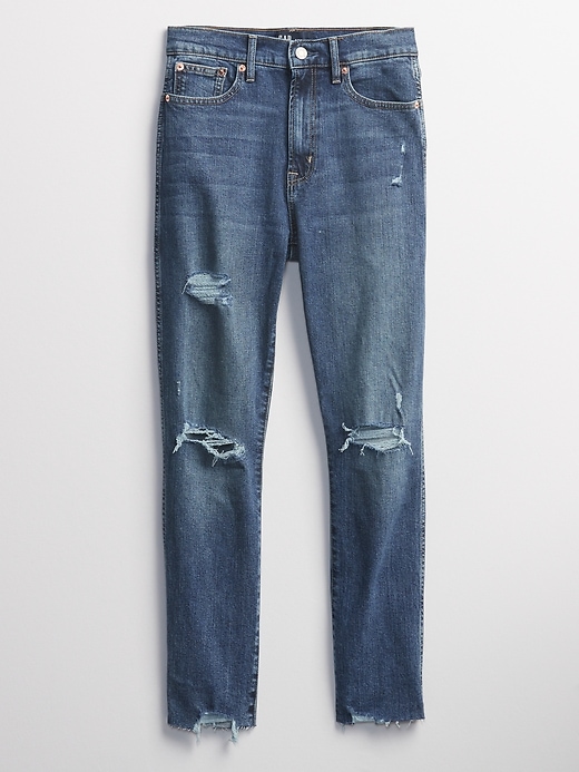 Image number 4 showing, High Rise Destructed Vintage Slim Jeans