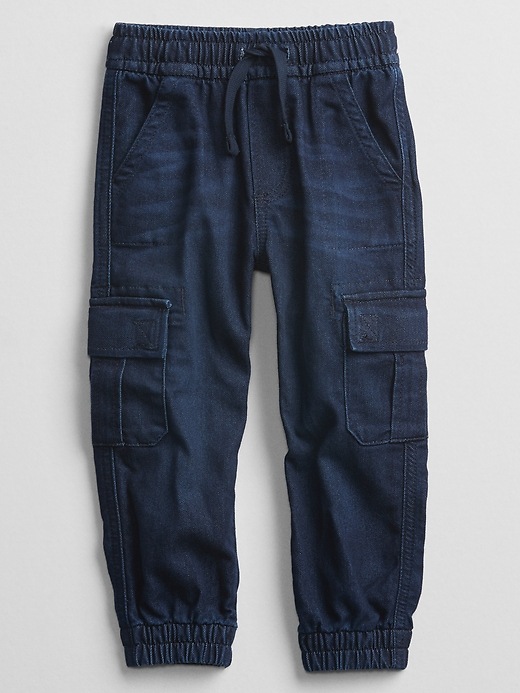 View large product image 1 of 2. Toddler Pull-On Denim Joggers