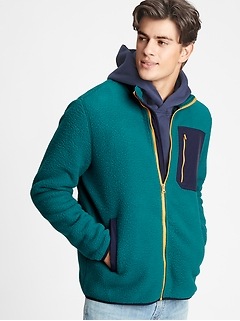 gap sherpa jacket mens