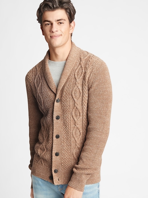 Image number 4 showing, Cable-Knit Cardigan