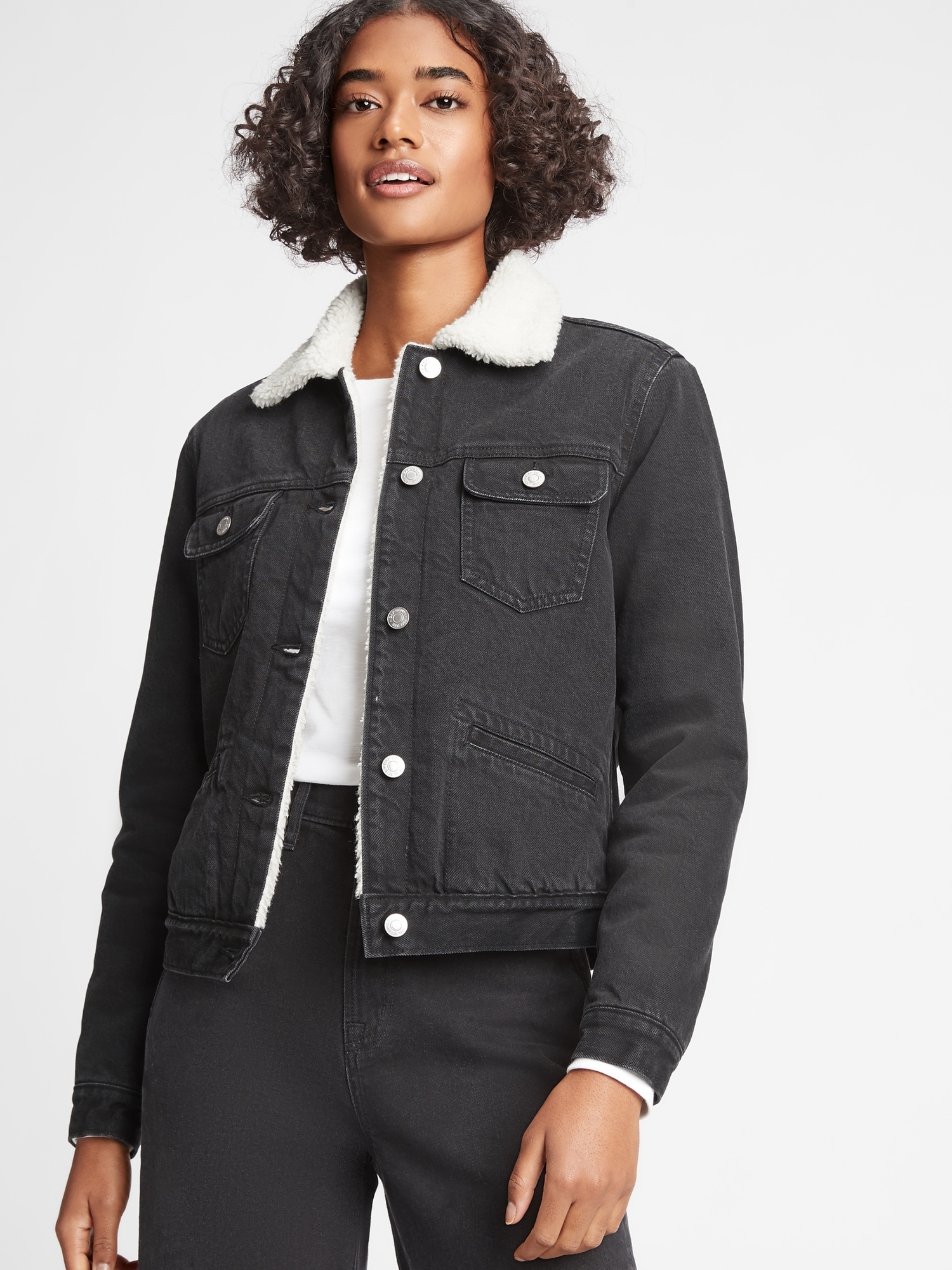 gap sherpa denim jacket