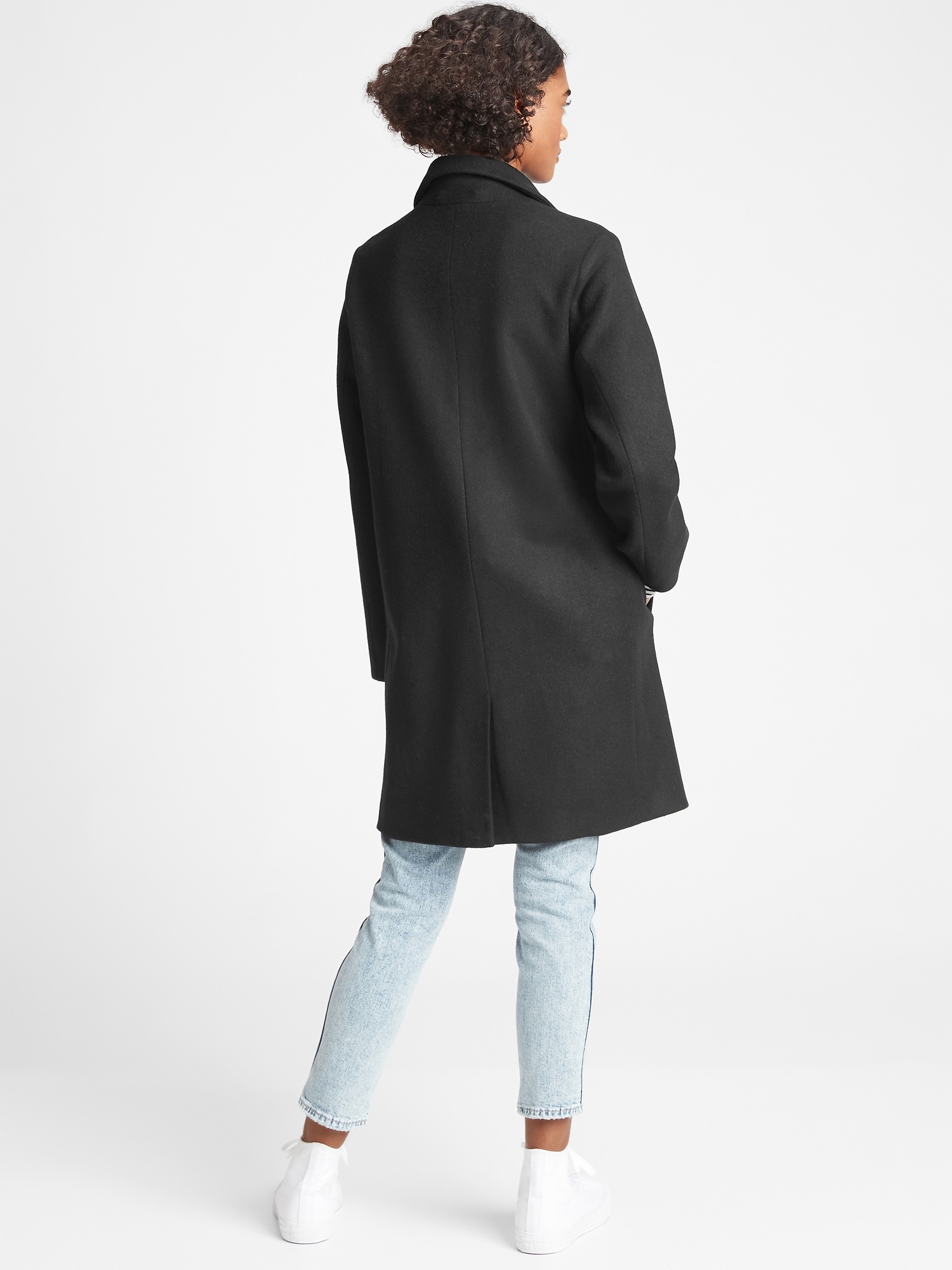 top coat with jeans