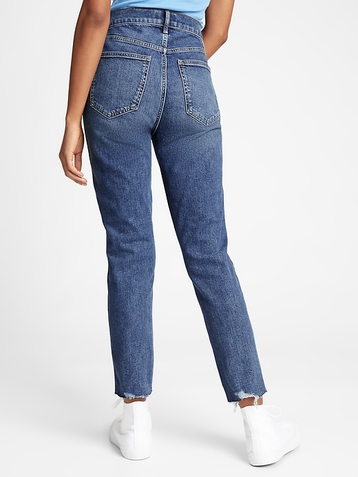 Image number 2 showing, High Rise Destructed Vintage Slim Jeans