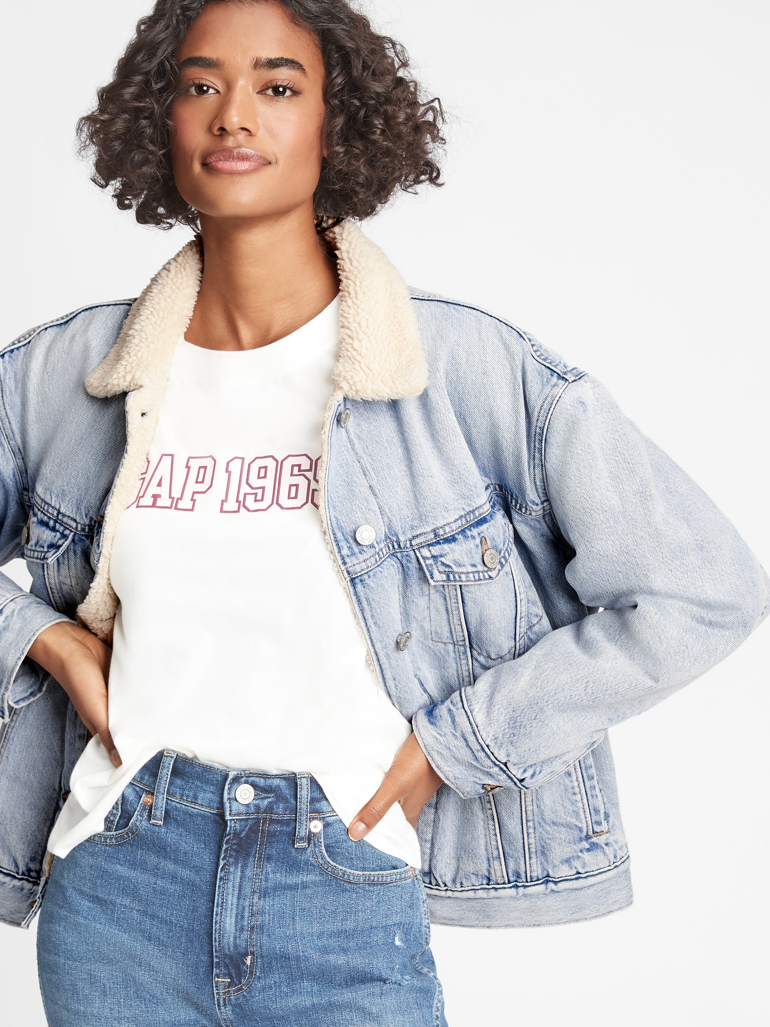 gap denim jacket sherpa