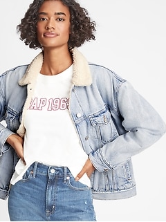 gap sherpa denim jacket