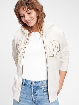 0Os archive GAP fur zip hoodie Y2K ホワイト Sherpa-Lined Gap Logo Zip Hoodie | Gap Factory
