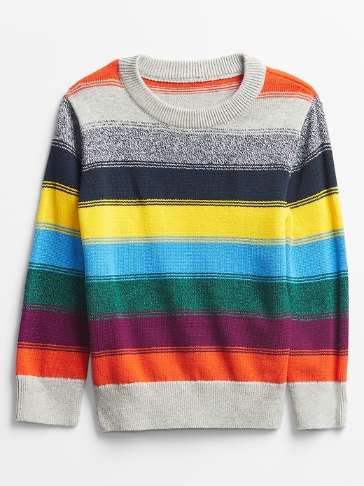 View large product image 1 of 1. Toddler Unity Stripe Crewneck Sweater