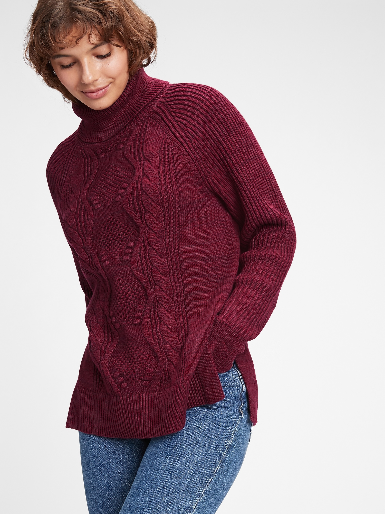 gap cable knit turtleneck sweater