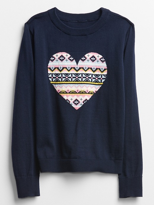 Kids Heart Crewneck Sweater Gap Factory