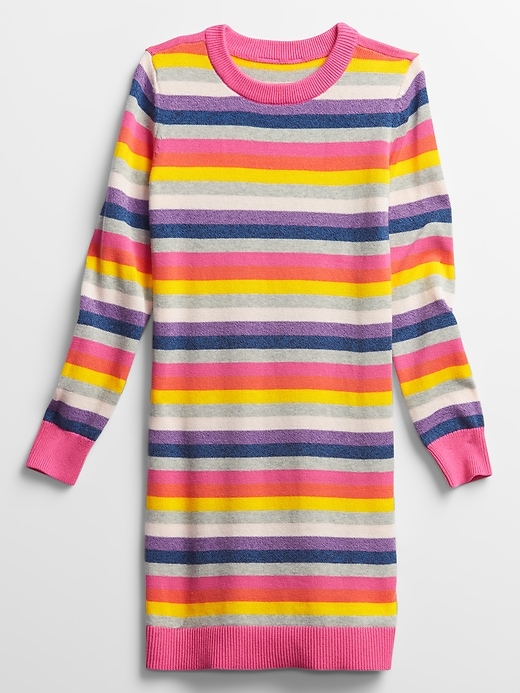 View large product image 1 of 2. Kids Happy Stripe Sweater Dress