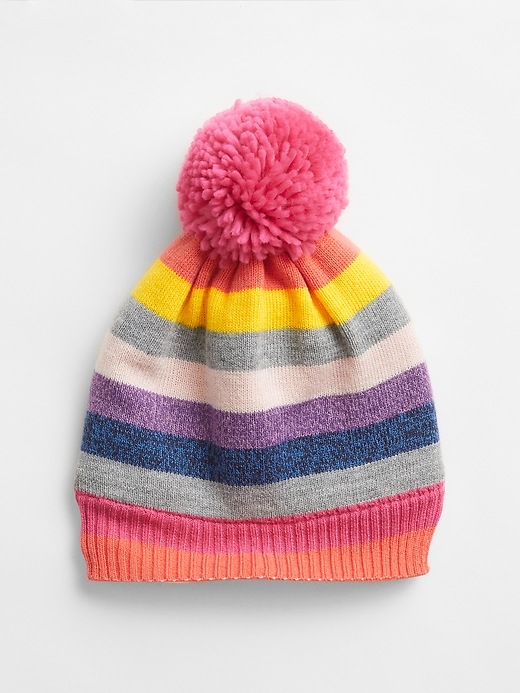 View large product image 1 of 1. Kids Happy Stripe Hat