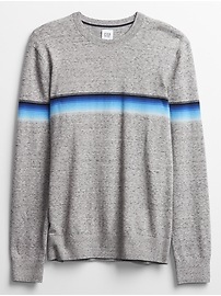 View large product image 3 of 3. Happy Stripe Crewneck Sweater