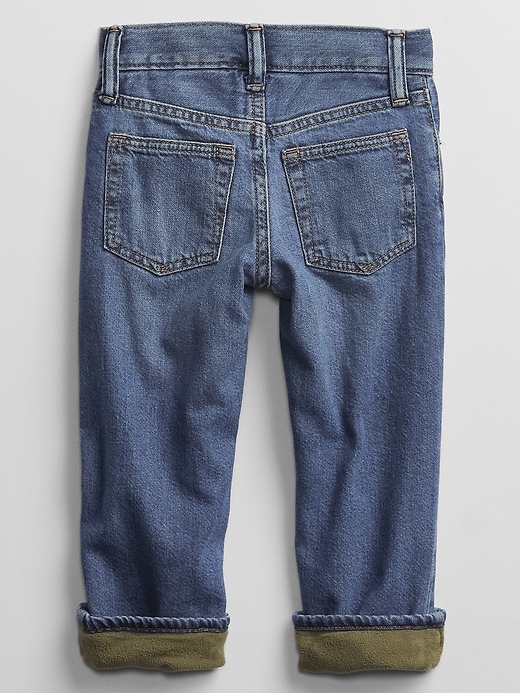 View large product image 2 of 3. Toddler Lined Straight Jeans