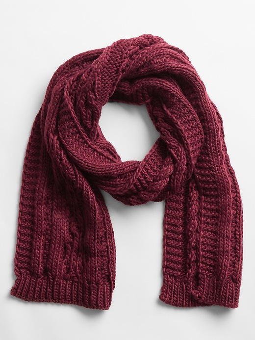 View large product image 1 of 1. Cable-Knit Scarf