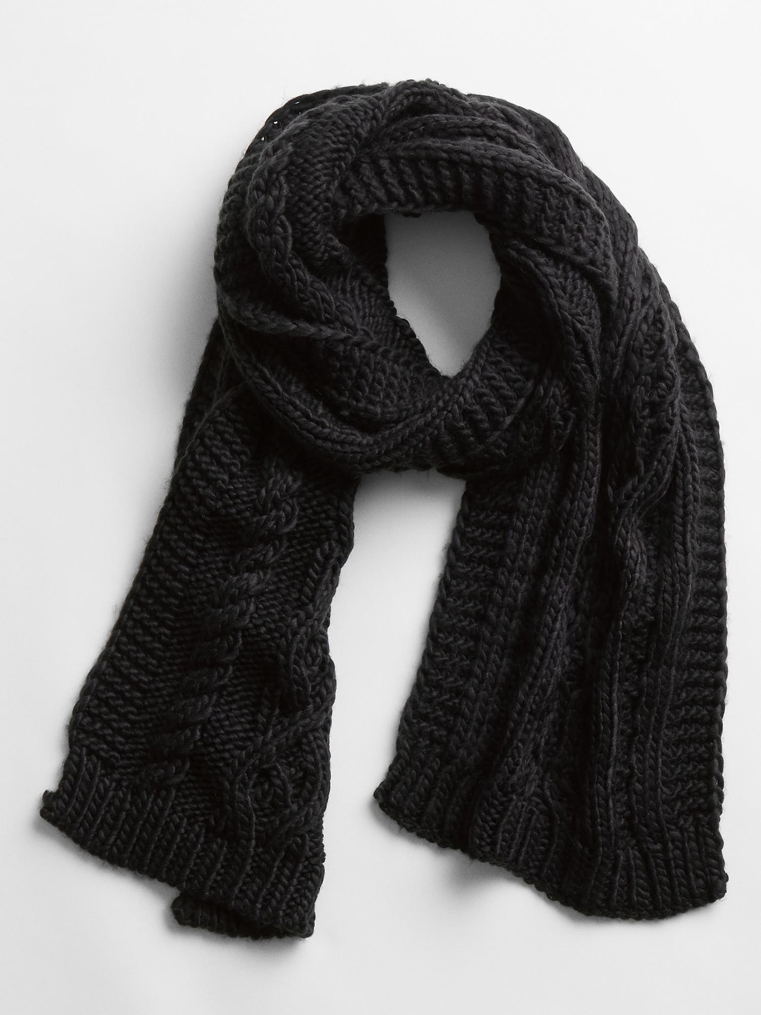 knitted black scarf