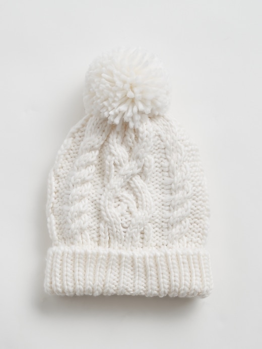 View large product image 1 of 1. Cable-Knit Pom Beanie