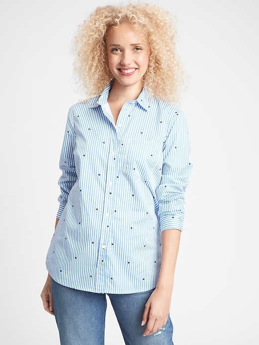 Image number 1 showing, Button-Front Print Shirt