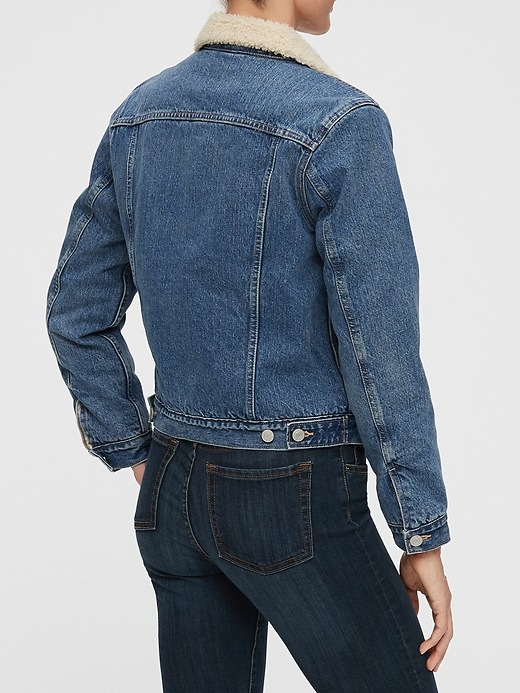 Image number 4 showing, Sherpa-Lined Medium Denim Jacket