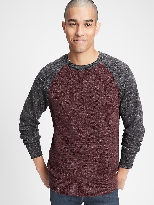 Image number 1 showing, Colorblock Crewneck Sweater