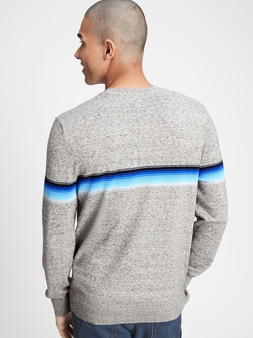 View large product image 2 of 3. Happy Stripe Crewneck Sweater