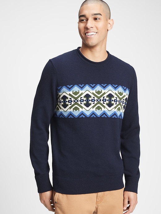 View large product image 1 of 1. Fair Isle Crewneck Sweater