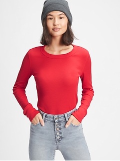 women's thermal waffle tops