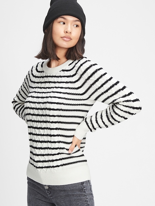 Image number 5 showing, Cable-Knit Crewneck Sweater