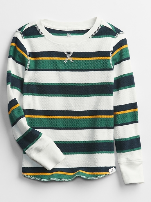 View large product image 1 of 1. Kids Stripe Thermal T-Shirt