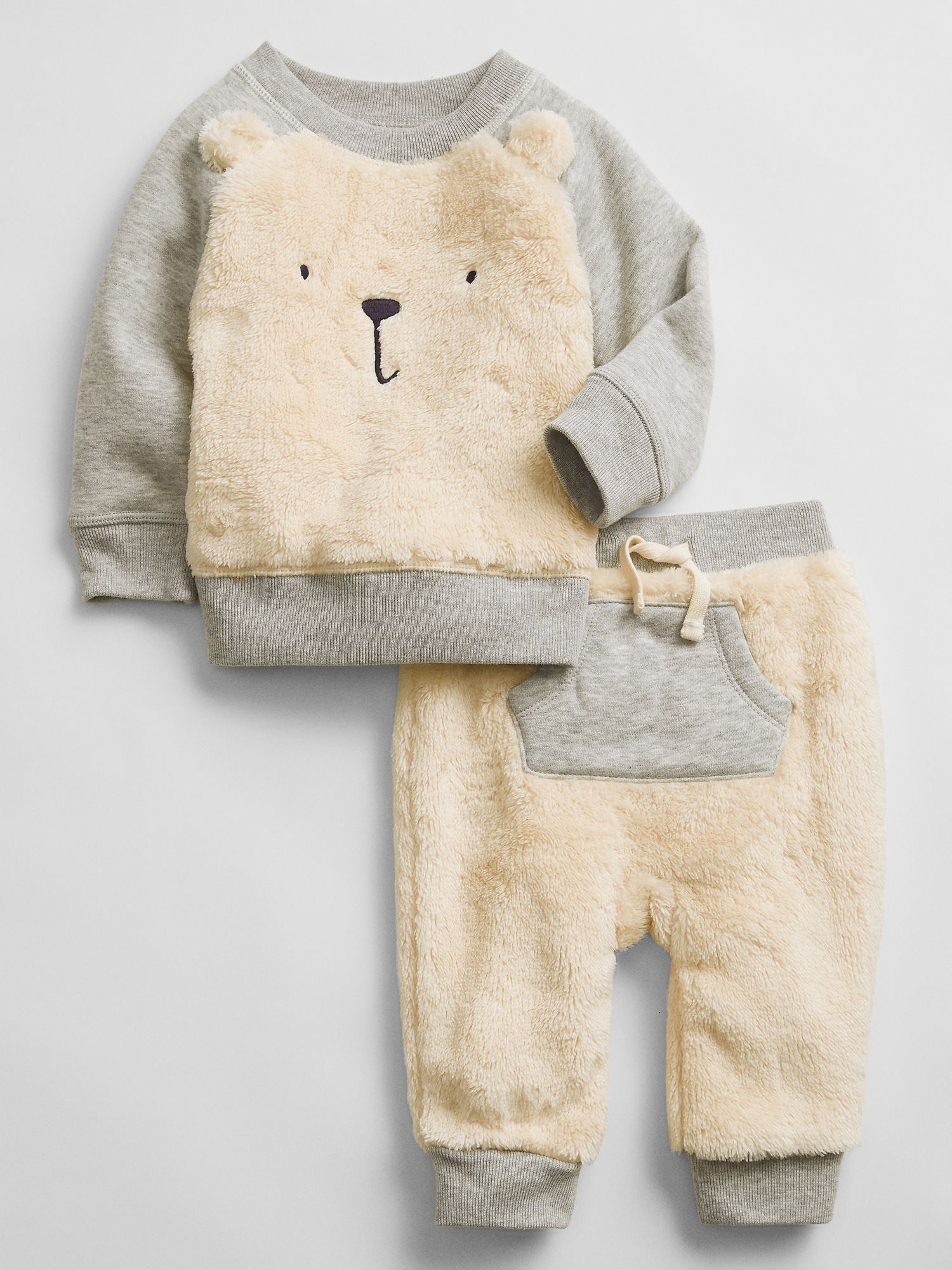 fuzzy bear baby outfit