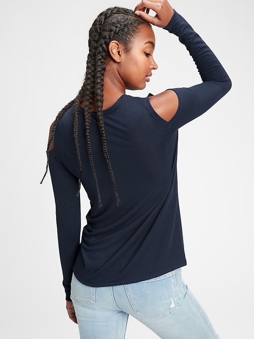 Image number 2 showing, Luxe Open-Shoulder Top