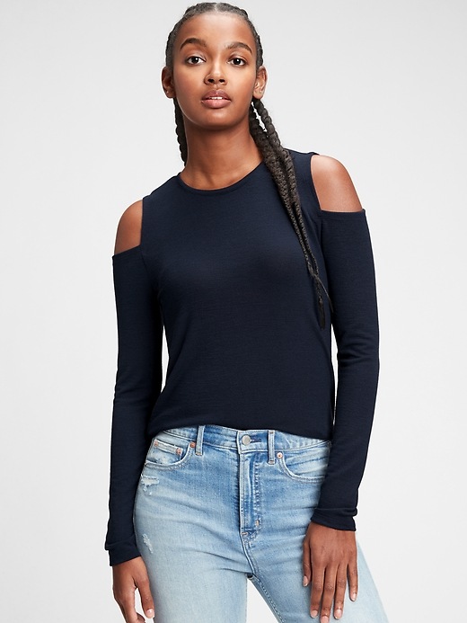 Image number 1 showing, Luxe Open-Shoulder Top