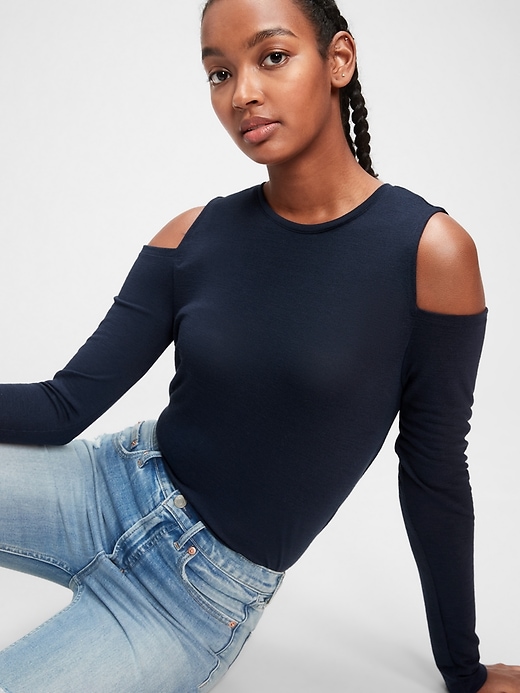 Image number 3 showing, Luxe Open-Shoulder Top
