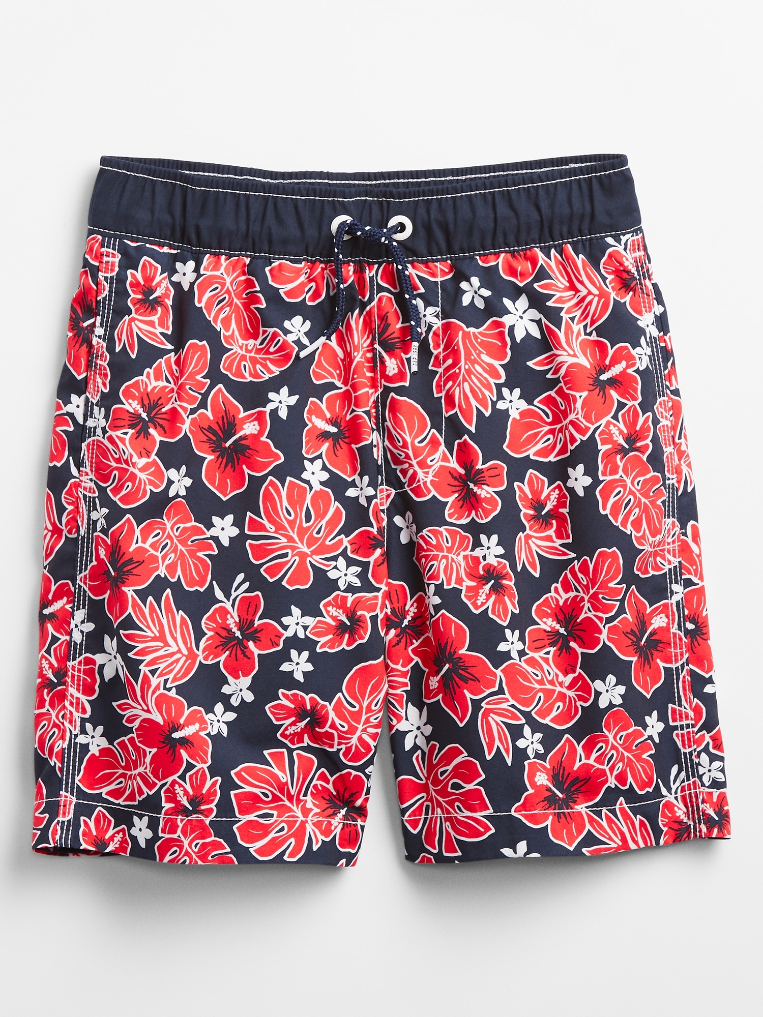 Kids Print Swim Trunks - Hibiscus Brown