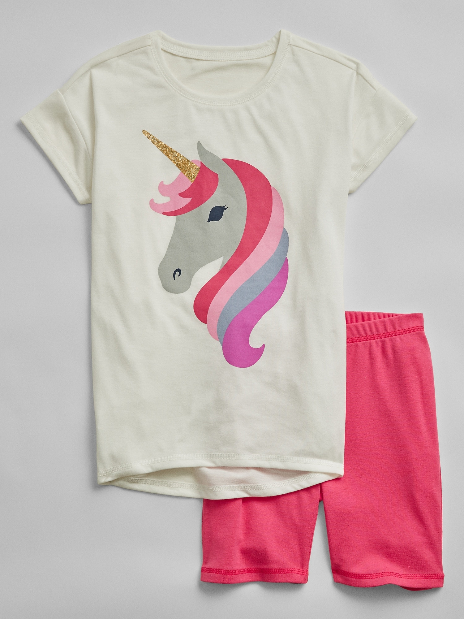 Kids 100 Recycled Polyester Unicorn Graphic PJ Set