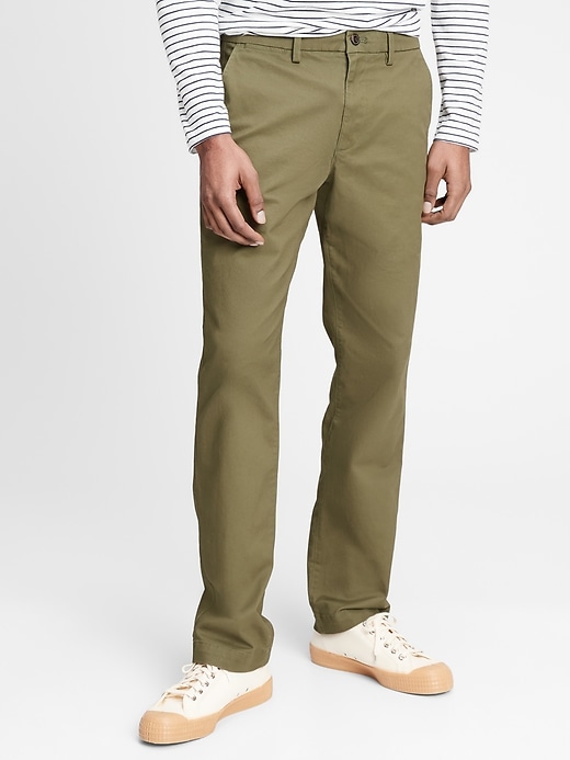 GapFlex Essential Khakis in Straight Fit with Washwell™ | Gap Factory