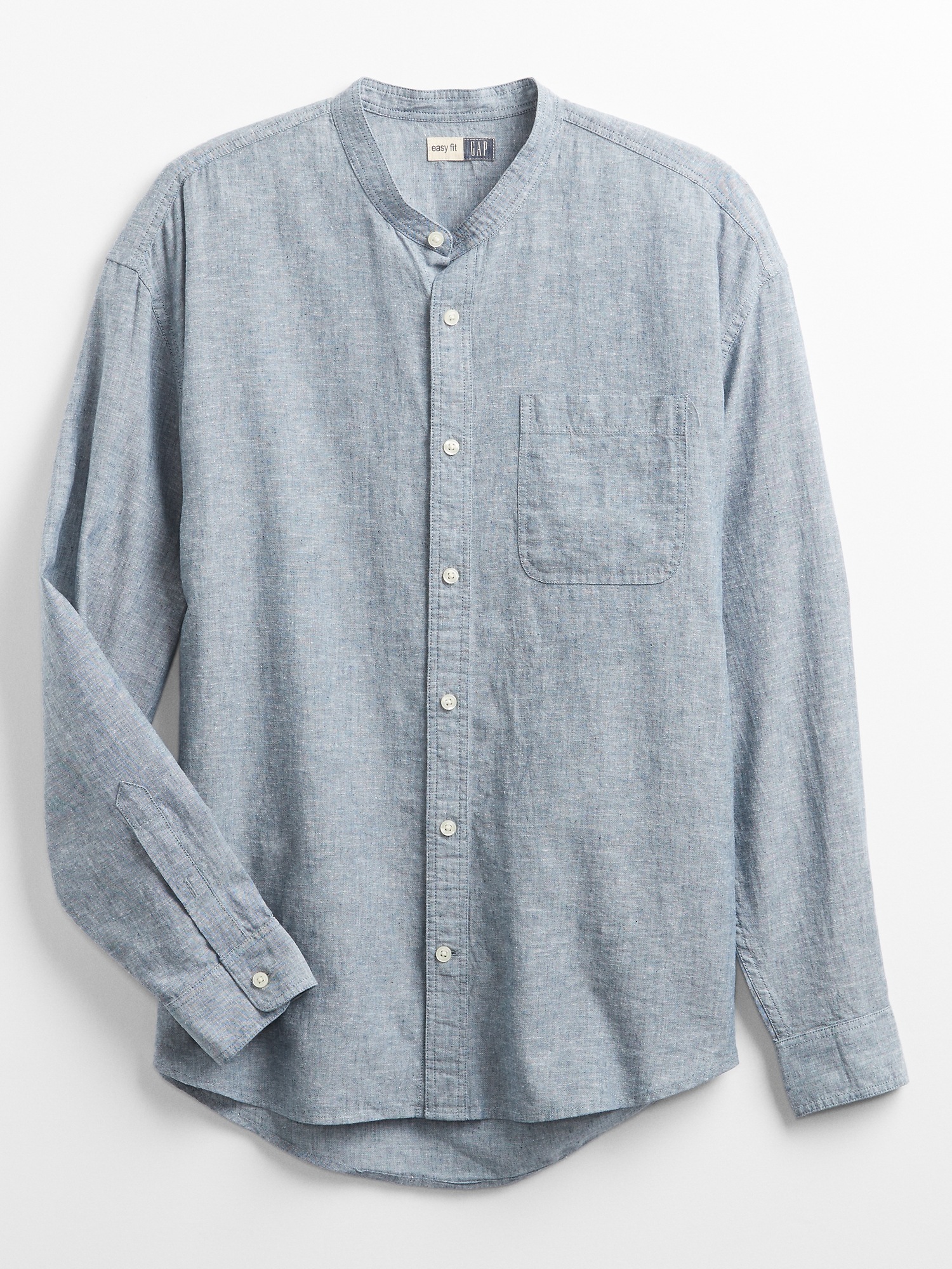 Band Collar Shirt in Relaxed Fit | Gap Factory