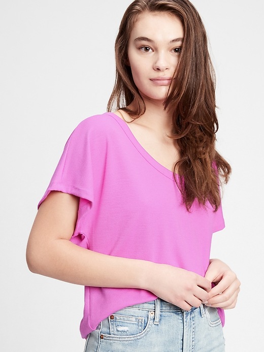 View large product image 1 of 1. Softspun Scoopneck T-Shirt