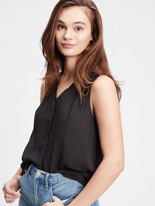 View large product image 1 of 1. V-Neck Ruffle Top