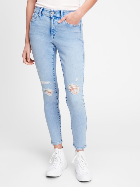 Mid Rise Distressed Universal Legging Jeans